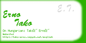 erno tako business card